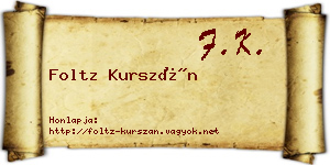 Foltz Kurszán névjegykártya